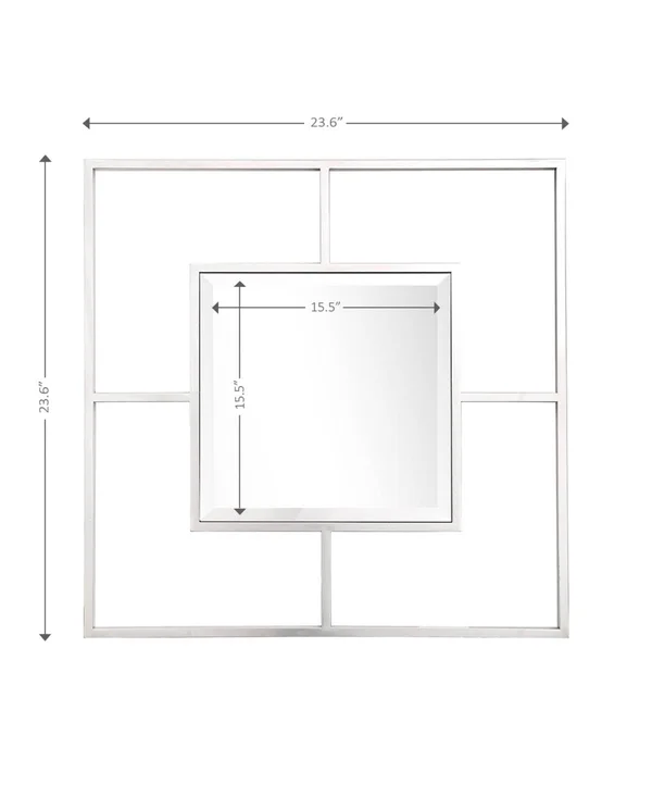 Covington Square Wall Mirror - Silver-Tone