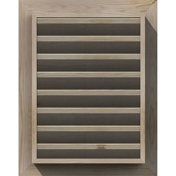 Ekena Millwork GVWVE26X2000SFPPI 26x22W x 20x22H Vertical Gable Vent (31x22W x 25x22H Frame Size): Primed, Functional, Smooth Pi