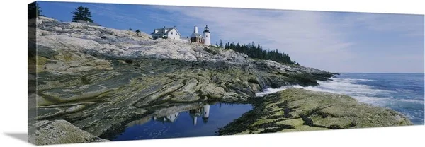 Lighthouse at The Coast, Pemaquid Point, Maine, Canvas Wall Art, 60x20, Great Big Canvas