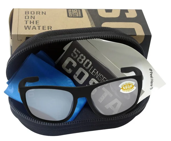 Costa Del Mar Tico 580P Polarized Sunglasses, Matte Black/Gray Silver Mirror