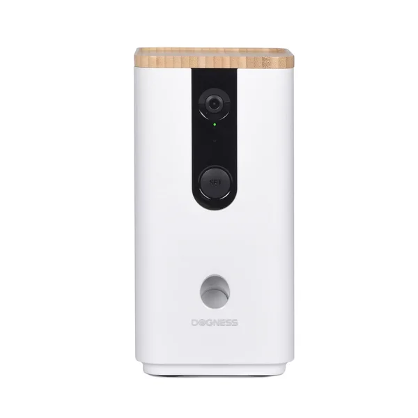 Dogness Pet Treat Dispenser with Camera - White
