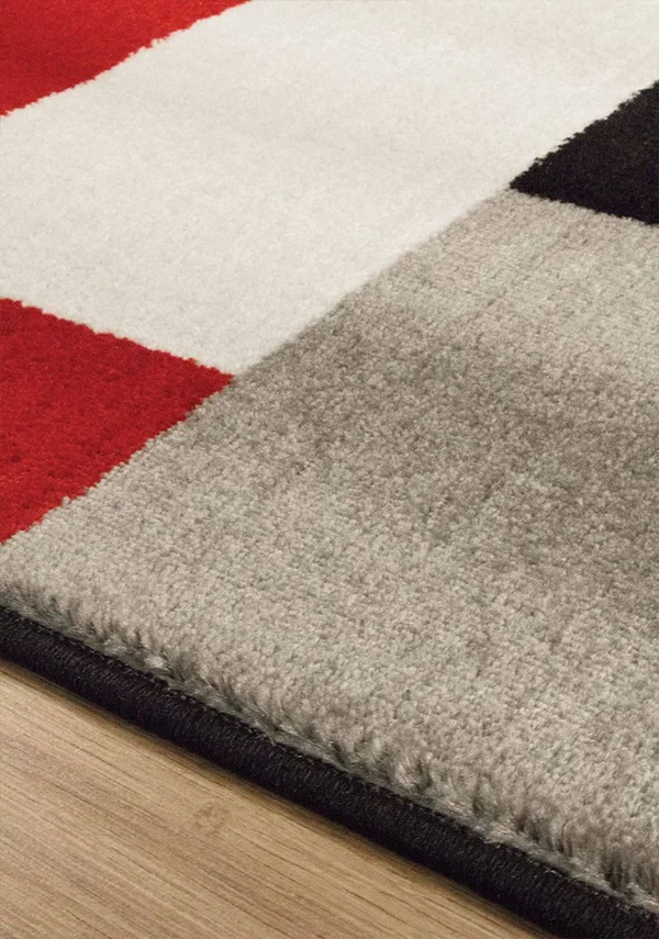 Kalora Platinum Red/Black Area Rug