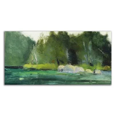&Lily Pond & Dark Woods& by Martha Wakefield - Wrapped Canvas Painting Print Rosecliff Heights Size: 18x22 H x 36x22 W x 1.5