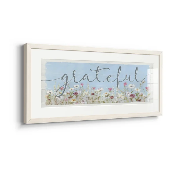 Bloomin Around Grateful-Premium Gallery Framed Print - Wood - White