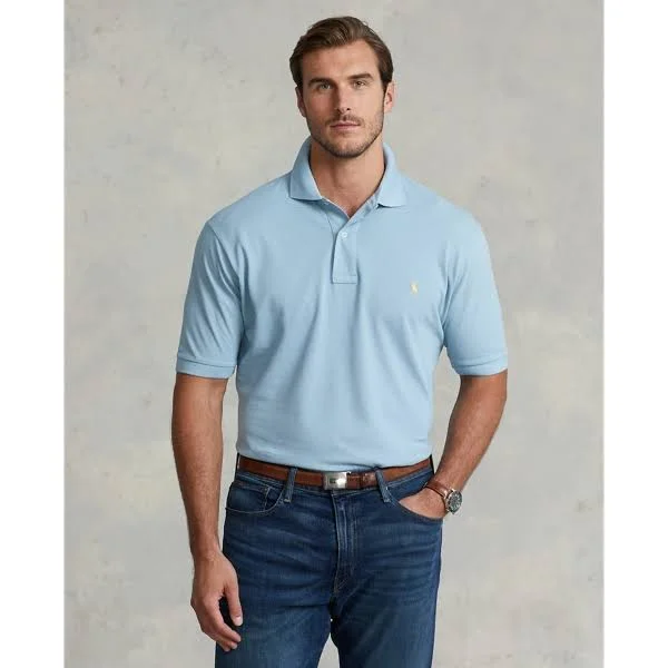 Ralph Lauren Men's The Iconic Mesh Polo Shirt - Size 5X Big in Blue Note