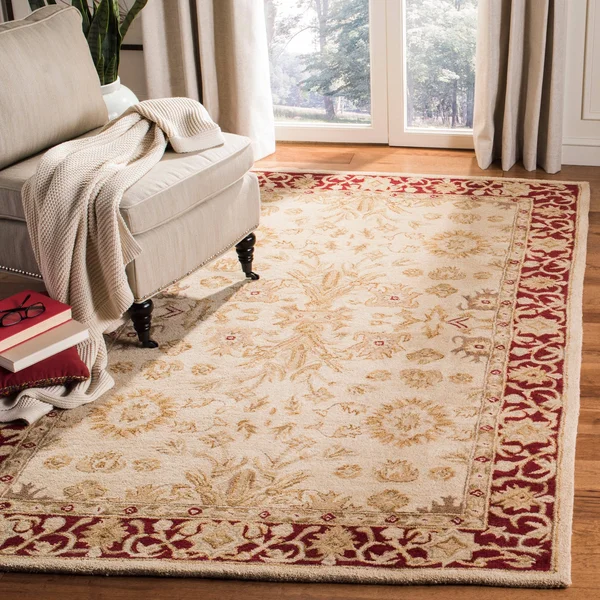 Safavieh 4& x 4& Round Anatolia AN551A Ivory - Red Rug