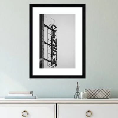 Cinema MARQUEE Sign by Design Fabrikken - Picture Frame Photograph Print on Paper AllModern Format: Black Framed Paper, Size: 20