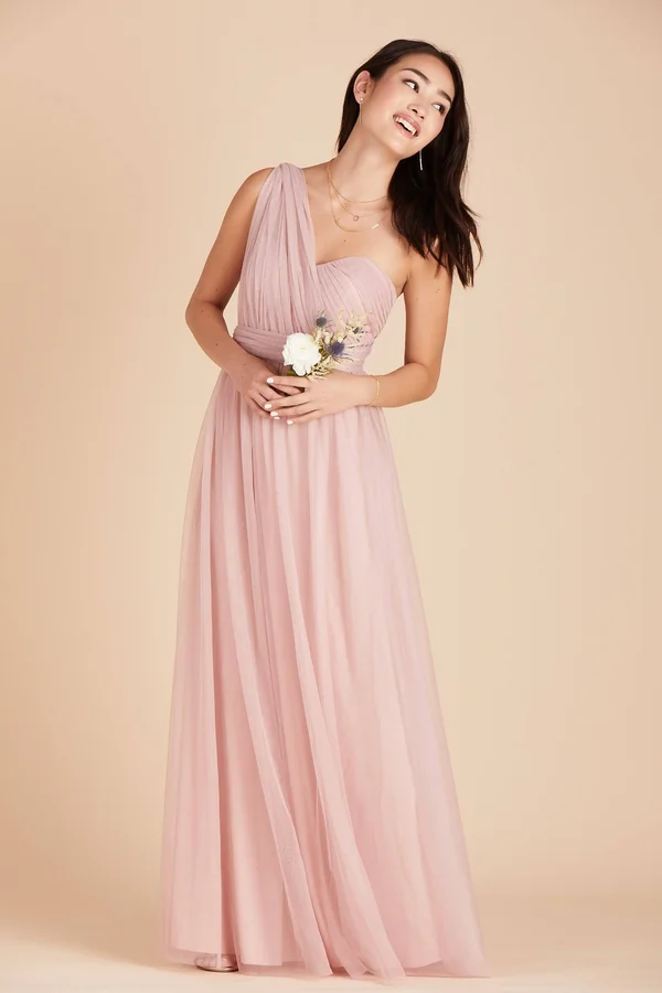 Birdy Grey Christina Convertible Tulle Bridesmaid Dress in Dusty Rose Xs, Dusty Rose