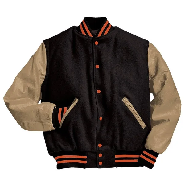 Holloway 224183 - Varsity Jacket - Black/Cream/Burnt Orange