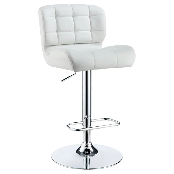 Riley Adjustable Leatherette Barstool White - miBasics