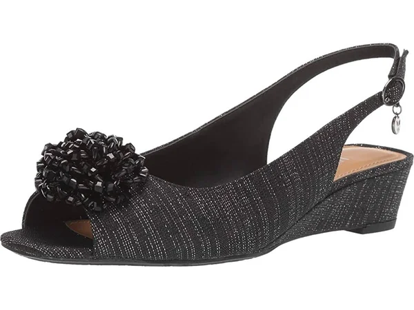 J. Renee Donalda Women's Shoes Black/Pewter : 7 W