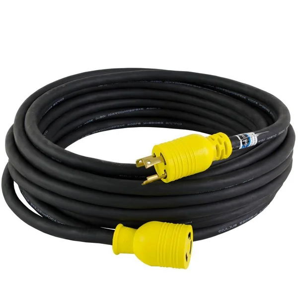 Conntek [RUL630PR-025] 25-Feet 10/3 30-Amp 250-Volt L6-30 Anti-Weather, Oils, Acids and Chemicals Rubber Locking Extension Cord