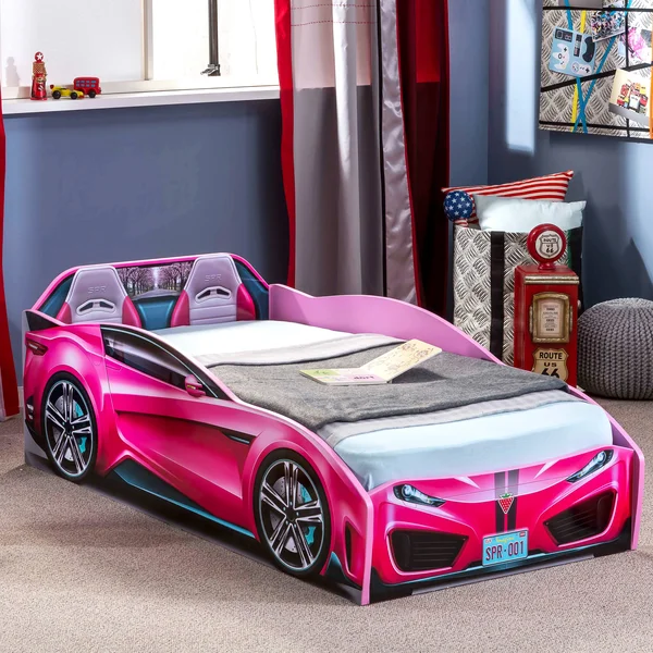 Cilek Spyder Race Car Toddler Bed in Pink
