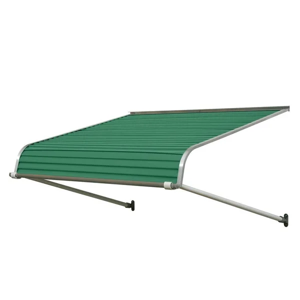NuImage Awnings 1100 40-in Wide x 24-in Projection Fern Green Solid Fixed Door Awning, K110404023