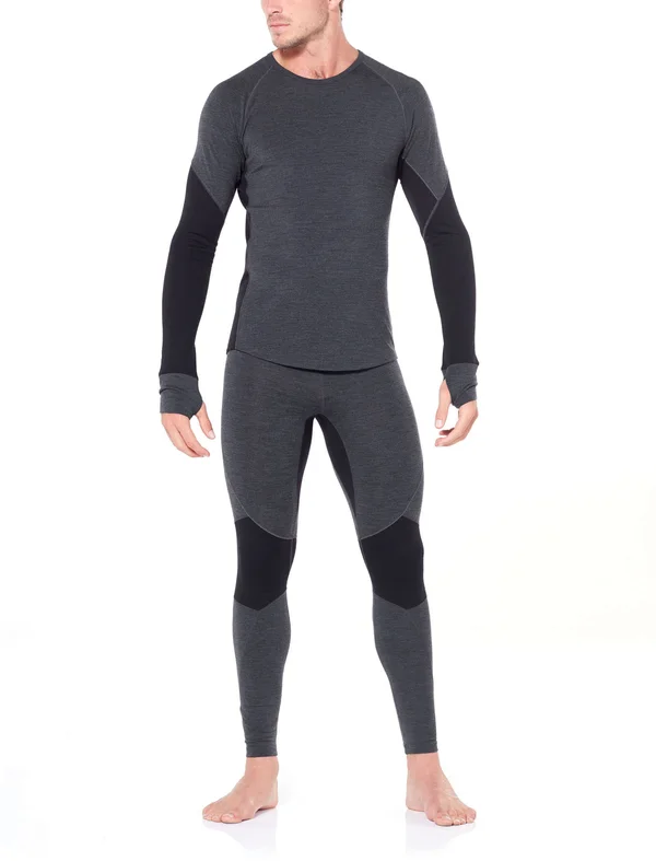 Icebreaker Men's 260 Zone LS Crewe Jet Hthr - Black XL