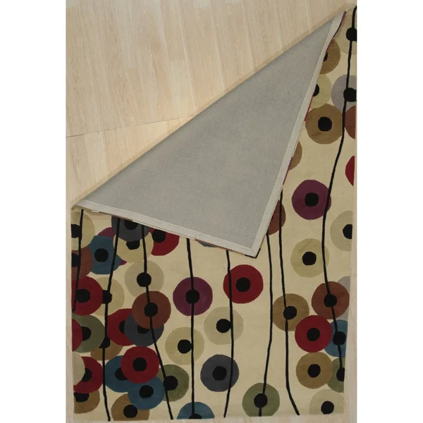 Hand-Tufted Wool Mix Transitional Stripe Modern Tufted Rug
