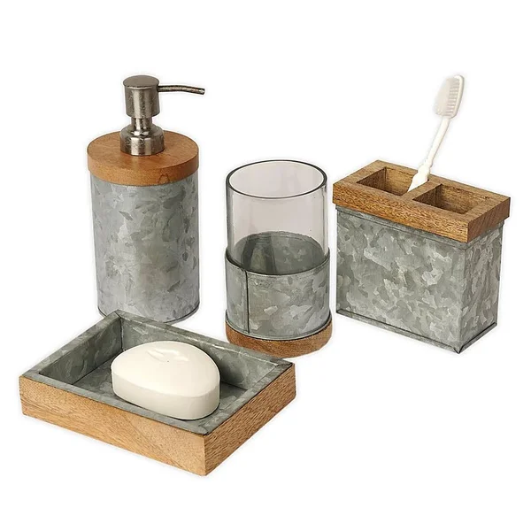 Nu Steel Steel Bath Ensemble Set in Silver
