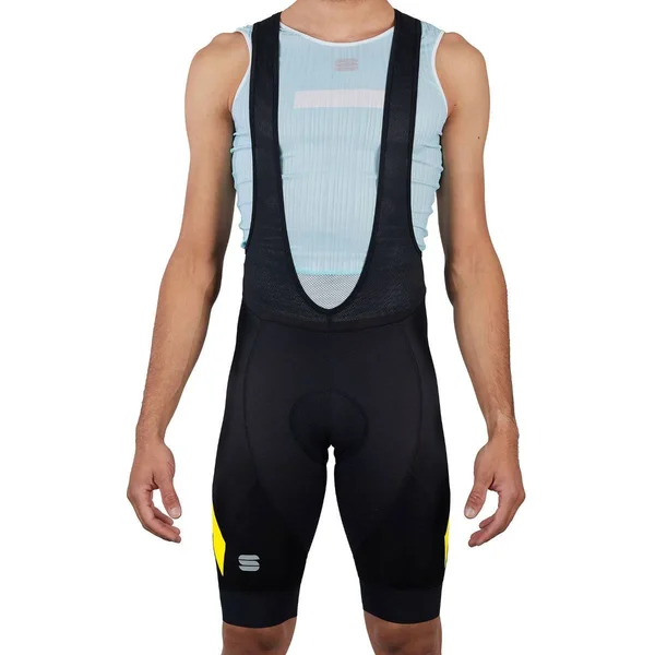 Sportful Neo Bib Shorts - M - Black-Yellow Fluo