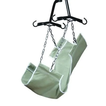 Gf113-c-lc Canvas Fabric 2-Point Sling with Commode Opening, 220 lb. Weight Capacity, One Piece Sling for Use with 2-Point Sprea