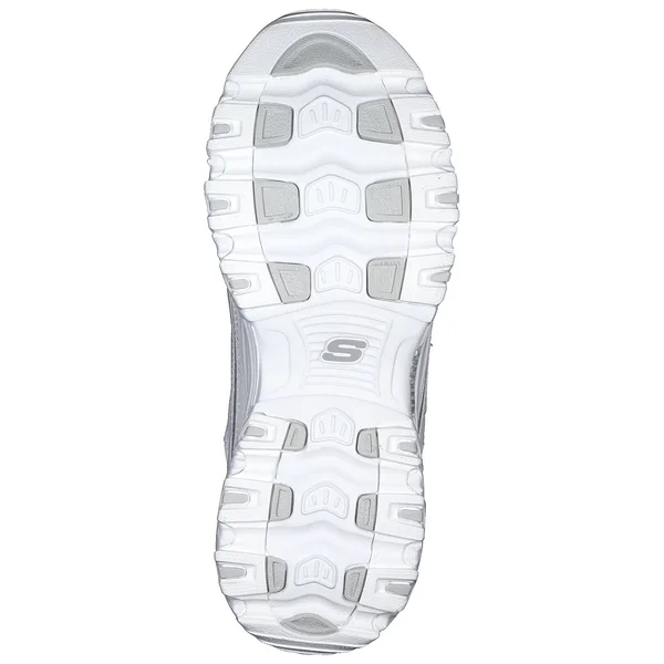 Skechers Women's D&Lites Now and Then Sneaker - Size: 9, White/Silver