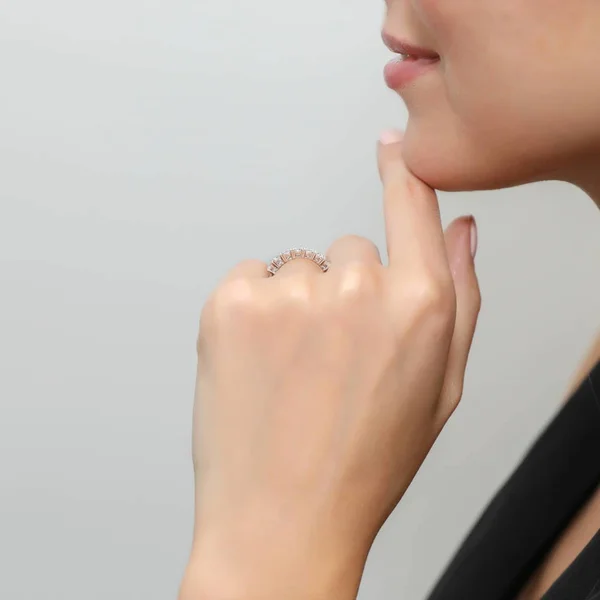 BERRICLE Sterling Silver Round Cubic Zirconia CZ 7-Stone Anniversary Wedding Half Eternity Band Ring Size 10