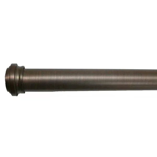 Allen + Roth Bronze 72-in to 144-in Oil Rubbed Bronze Steel Single Curtain Rod, FSI 1802 DORB