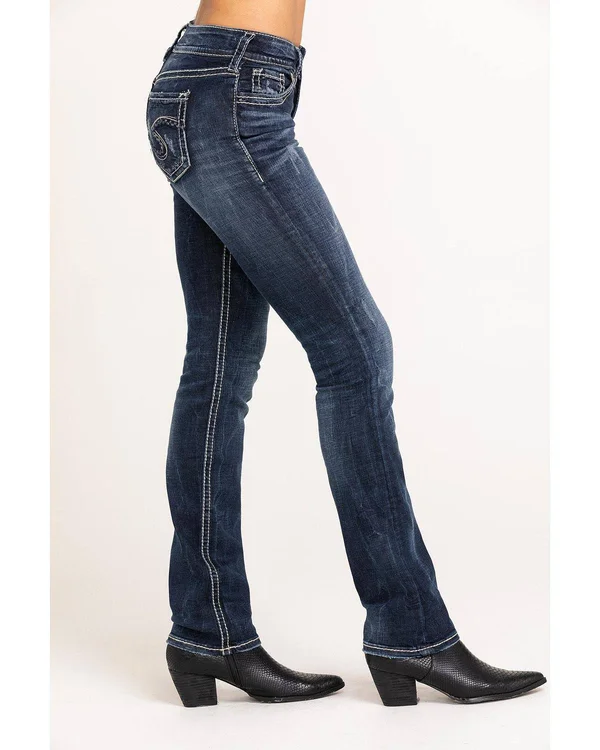Silver Jeans Women's Suki Mid-Rise Straight Leg Jeans