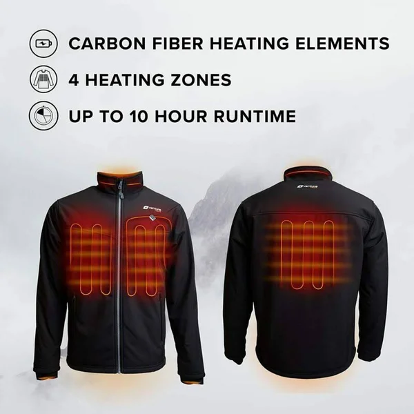 Venture Heat Men's Softshell Heated Jacket with Battery - Windproof X-Large