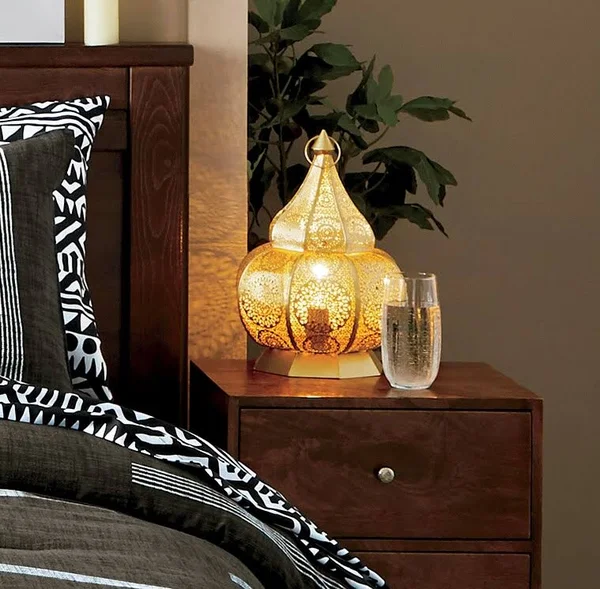 Table Lantern, Gold, Metal