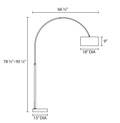 Sonneman 4097.13K - Arc Shade Floor Lamp, Satin Nickel