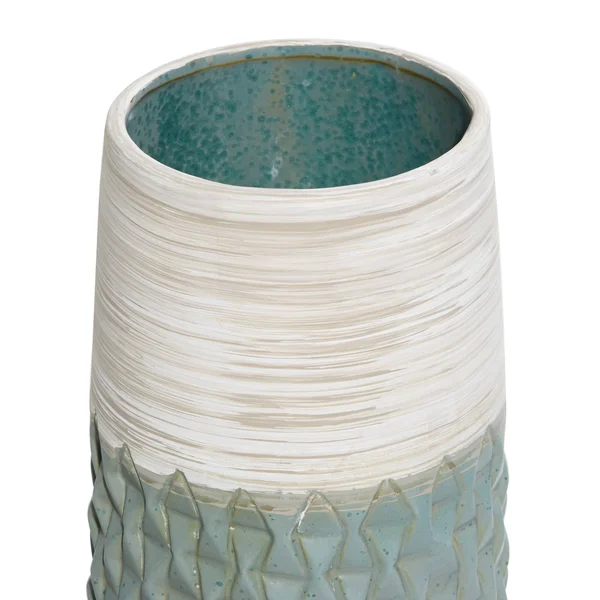 Green Ceramic Contemporary Vase 19 x 7 x 7 - 7 x 7 x 19