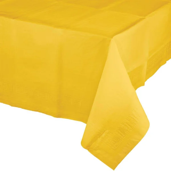 Creative Converting 710234b School Bus Yellow Tissue/Poly Tablecover 54 x 108 Solid (Case of 24)