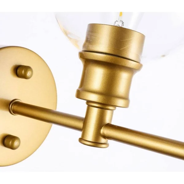 Collins 1-Light Upward Wall Sconce - 9.8/6 - 9.8/6 - Brass/Frosted