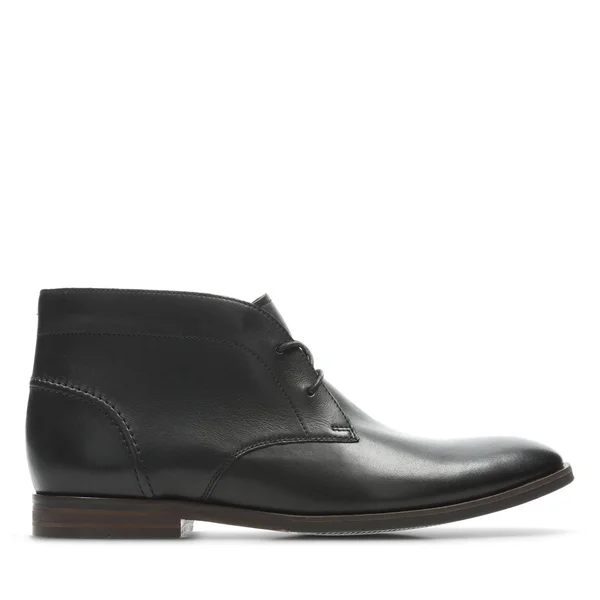 Mens Boot Black Leather Clarks Glide Chukka Size 10.5