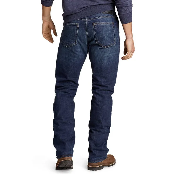 Eddie Bauer Men's Fleece-Lined Flex Jeans - Straight - Gray - 38/34