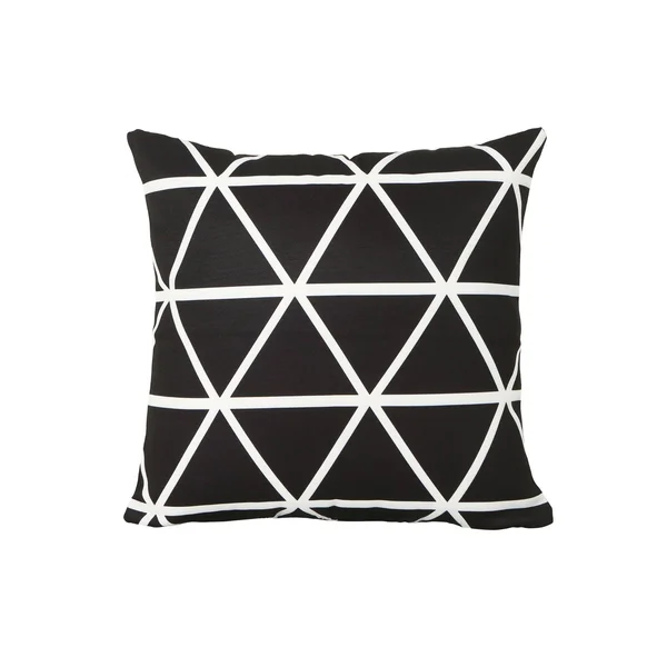 17.5x22 Black and White Geometric Square Outdoor Patio Throw Pillow