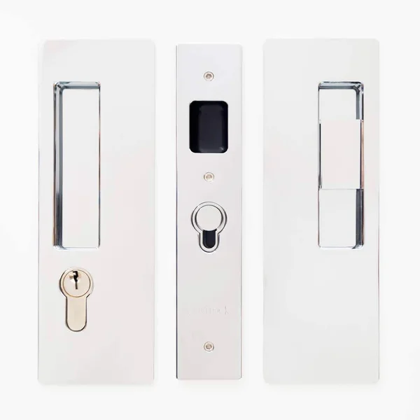 Cavilock CL400C-KE-38-LH Magnetic Keyed Entry Pocket Door Lock Set with LH Snib/ Bright Chrome