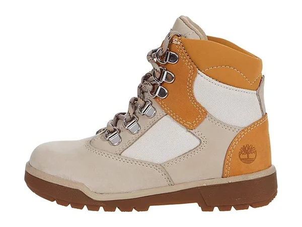 Timberland Kids 6 Leather/Fabric Field Boot Boys Shoes 9481425 - 13 Little Kid M, Beige