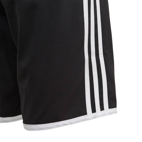 Boys Adidas Black/White 3 Stripe Swim Shorts - Black