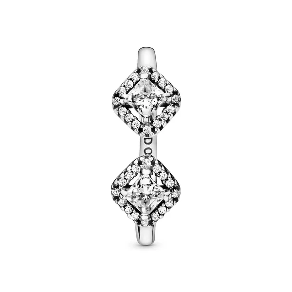Pandora Square Sparkle Open Ring 7.5 - Sterling Silver