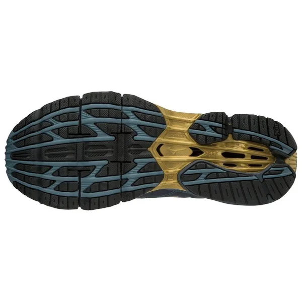 Mizuno - Men's Wave Prophecy 7 Running Shoe - Black-Ombre Blue, Size 7