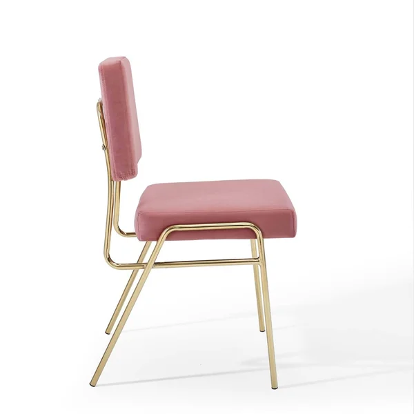 Modway Craft Performance Velvet Dining Side Chair - Gold Navy