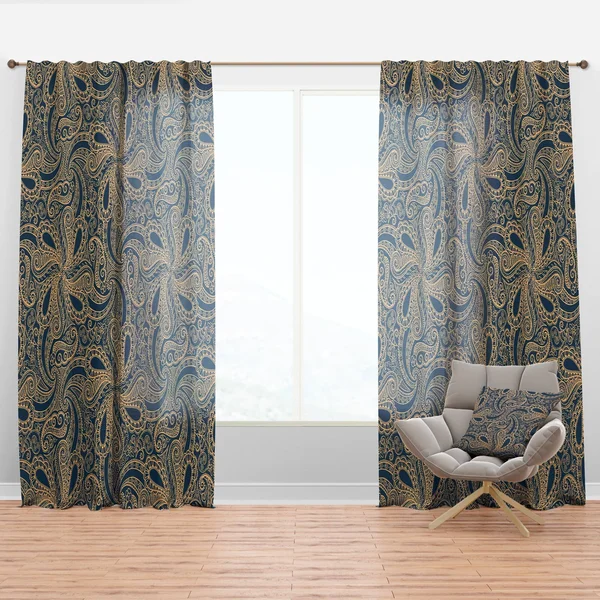Designart &Lace Pattern& Bohemian & Eclectic Curtain Panel - 52 in. Wide x 90 in. High - 1 Panel