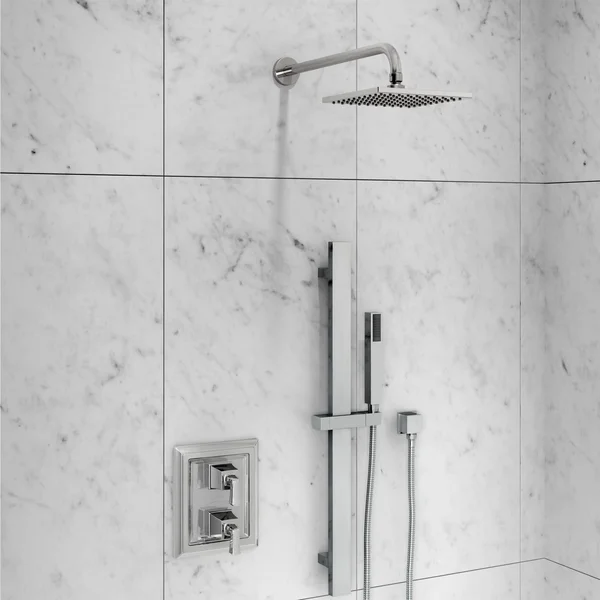 American Standard T455740.013 Town Square S Two-Handle Thermostat Shower Valve Trim Kit - Polished Nickel
