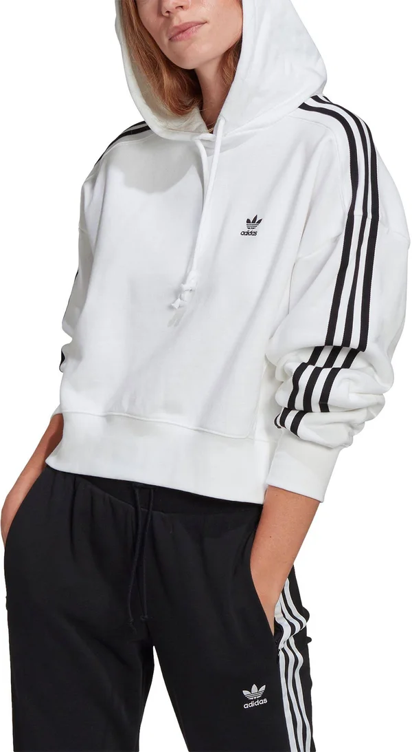 Adidas Originals Women's Short Hoodie, Large, White