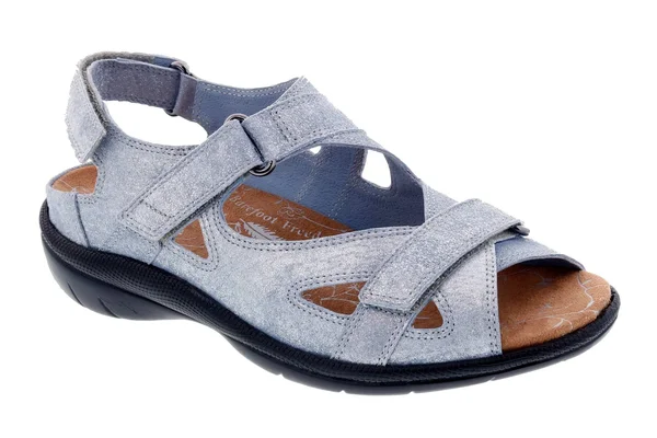 Drew Women's Lagoon Hook and Loop Sandal, Denim Dusty Leather