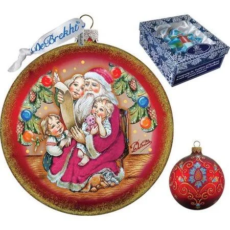 The Holiday Aisle Santa's List Circle Glass Ornament