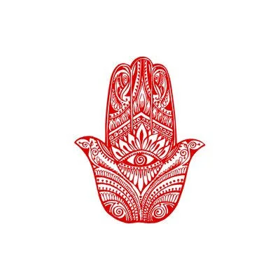 Bungalow Rose Eli Hamsa Hand Fish Eye Wall Decal - Red