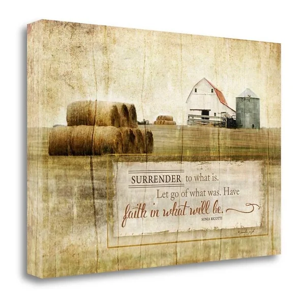Red Barrel Studio 'Surrender to What Is' Graphic Art Print on Wrapped Canvas - White