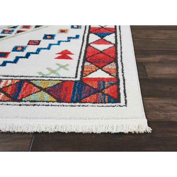 Nourison Tribal Decor Area Rug, White, 7&10x22 x 10&9x22